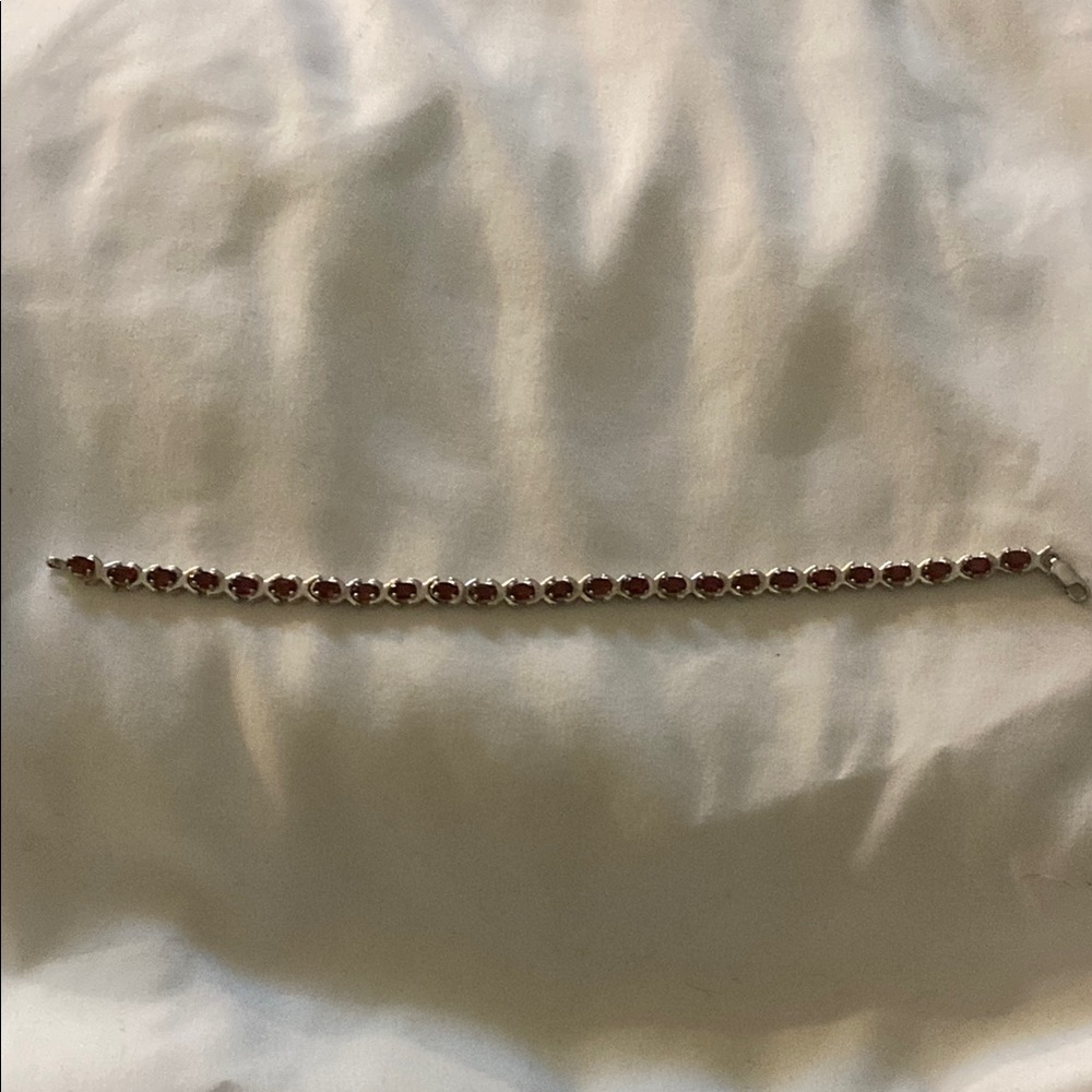 Silver and Garnet Bracelet